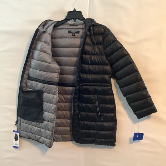 KENNETH COLE BLACK WOMENS HOODED QUILTED LINED  PUFFER JACKET SIZES S  L XL XXL - Picture 7 of 16
